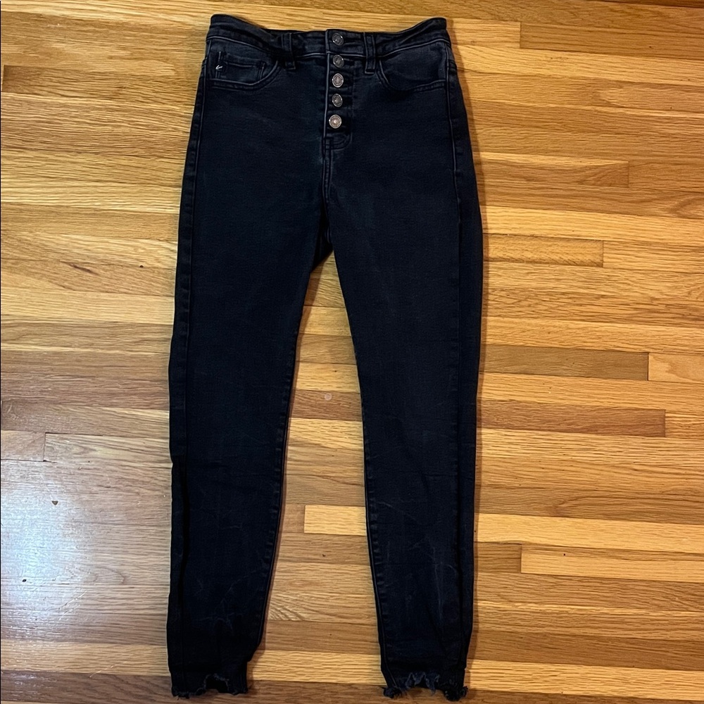Kancan black button fly jeans Sz 3